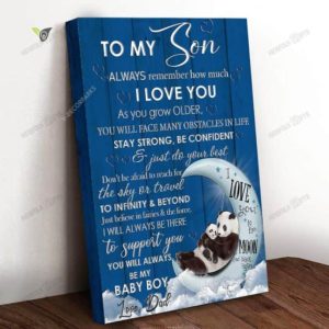 Va-nh Moon Panda I Love You Son Dad Canvas Poster Wall Art Poster Print Canvas Print Wall Decor
