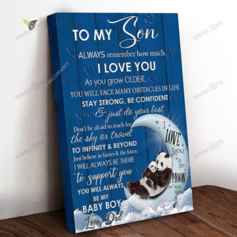 Va-nh Moon Panda I Love You Son Dad Canvas Poster Wall Art Poster Print Canvas Print Wall Decor