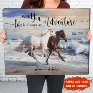 With You Life Is Always An Adventure - Personalized Custom Canvas - Anniversary Canvas Poster Wall Art Canvas Print Wall Decor
