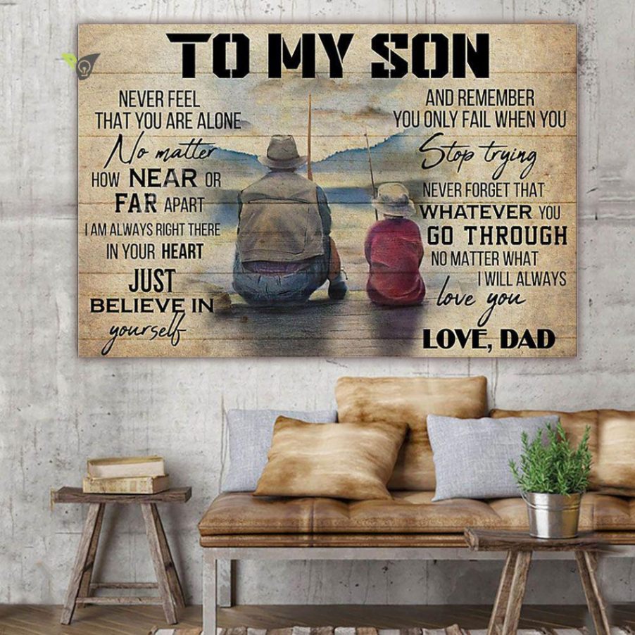 Father And Son Fishing Canvas Poster Wall Art Poster Print Canvas Print Wall Decor - Image 2