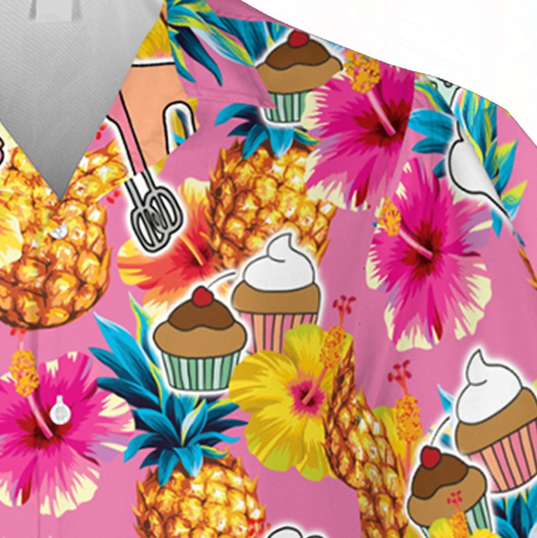 Bakery Pineapple Pink Hawaii Shirt Summer Shirt - Image 4