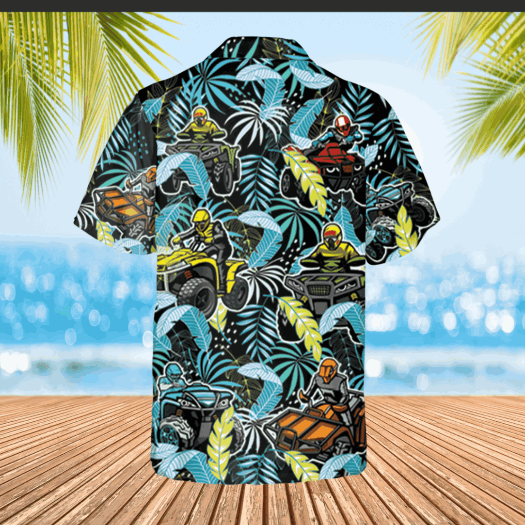 Atv Blue And Black Hawaii Shirt Aloha Outfit Summer Holiday T-shirt - Image 2