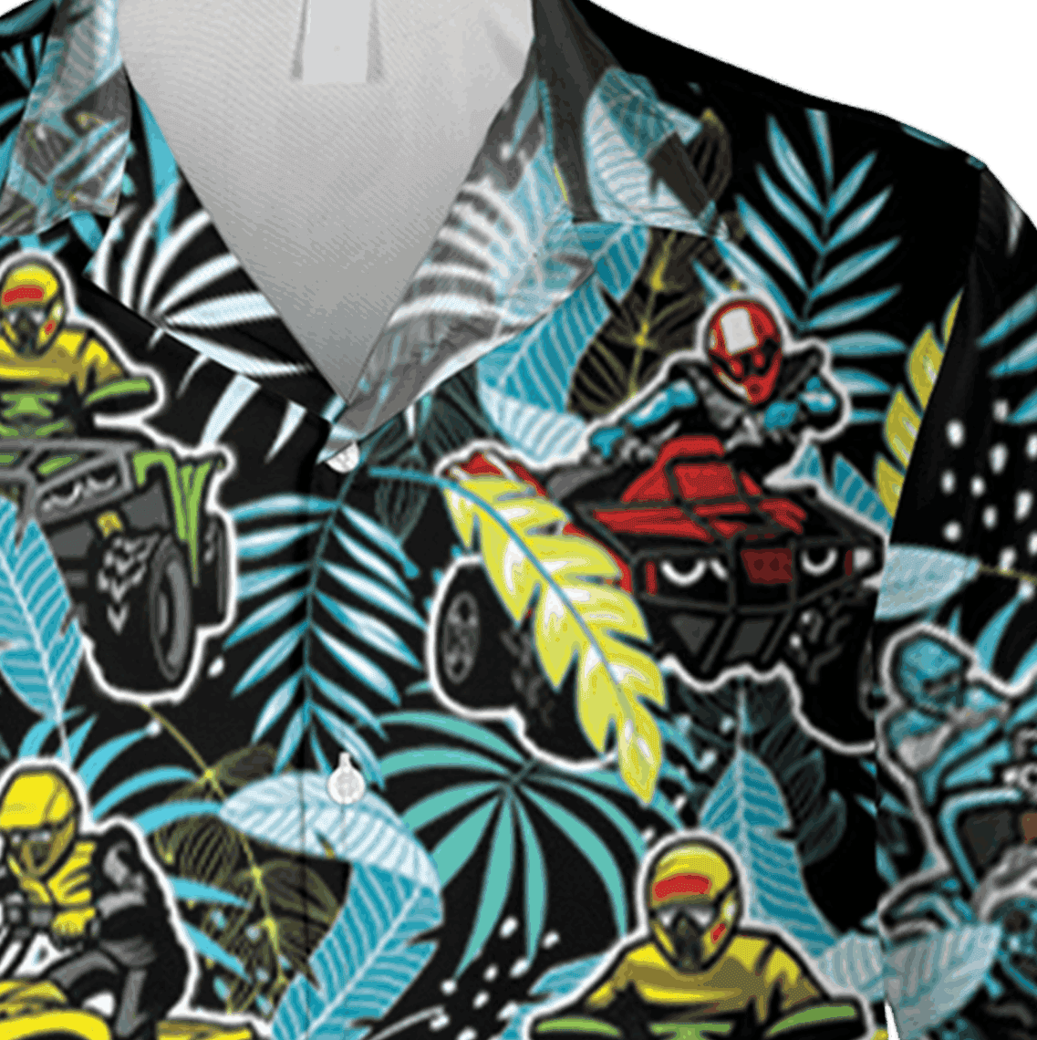 Atv Blue And Black Hawaii Shirt Aloha Outfit Summer Holiday T-shirt - Image 4