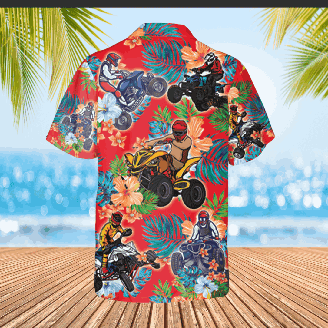 Atv Rider Red Hawaiian Shirt Funny Beach Shirt - Image 2