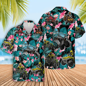 Atv Tropical Hawaii Shirt Summer Plants Hibibus Shirt