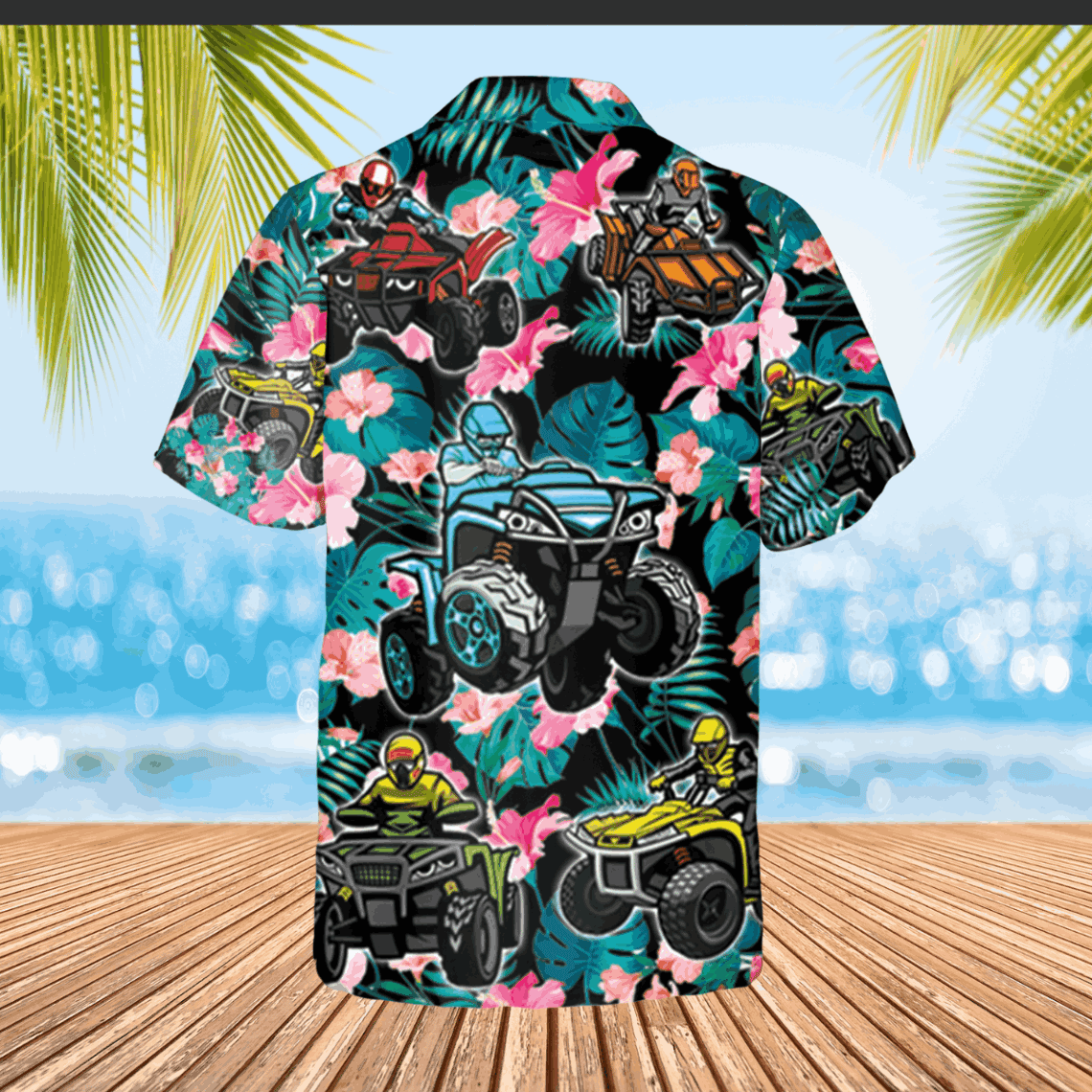 Atv Tropical Hawaii Shirt Summer Plants Hibibus Shirt - Image 2