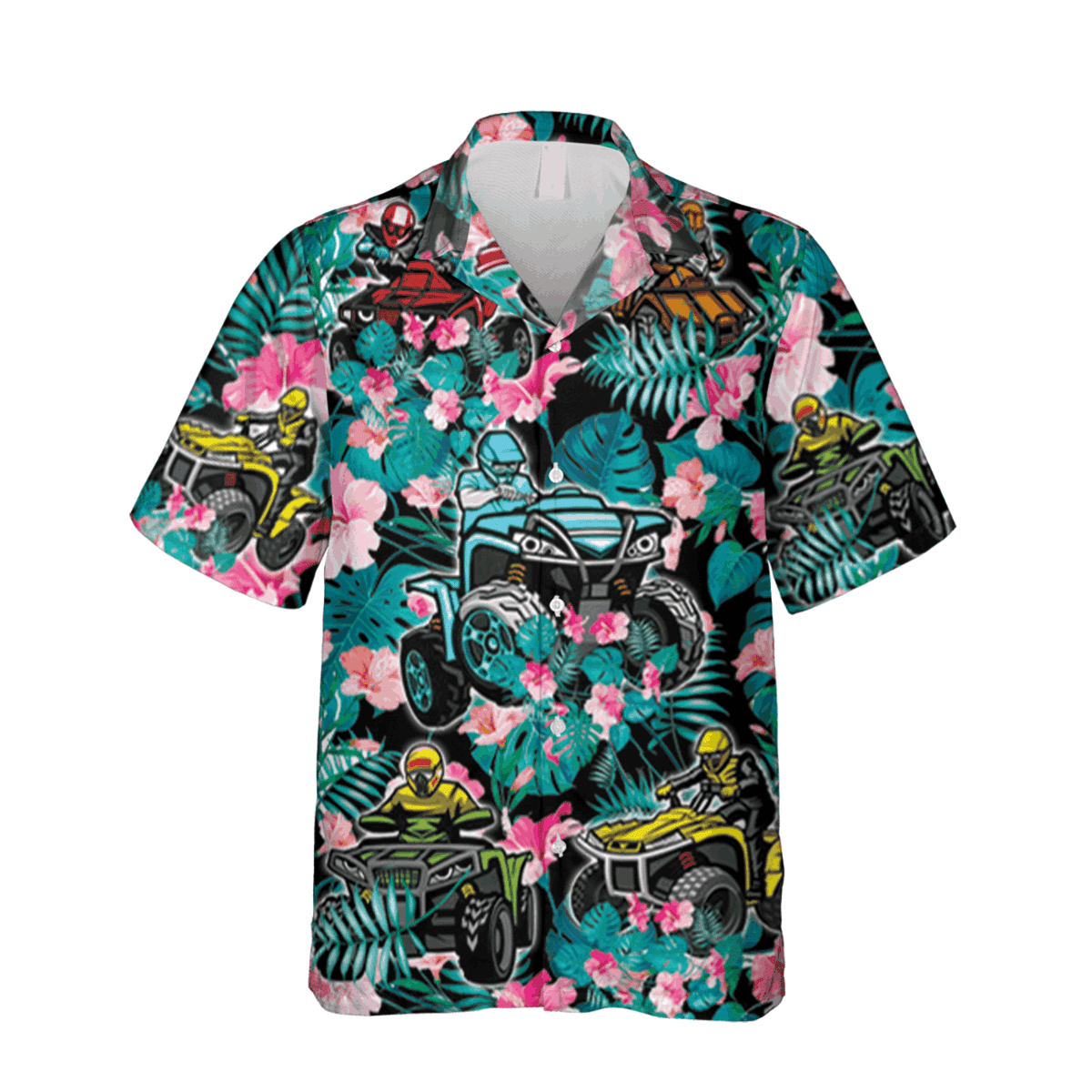 Atv Tropical Hawaii Shirt Summer Plants Hibibus Shirt - Image 3