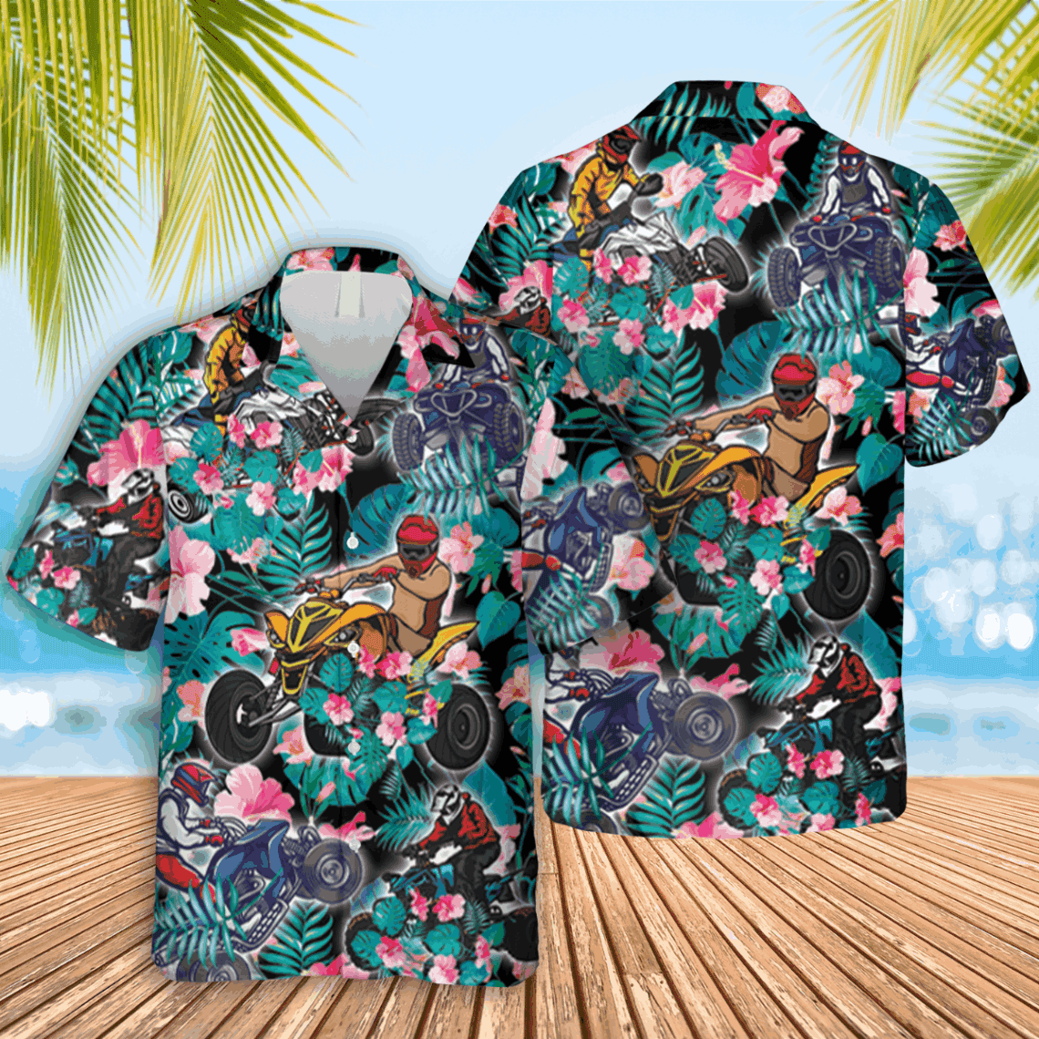 Atv Hibicus Flowers Hawaiian Shirt Mothers Day Gift