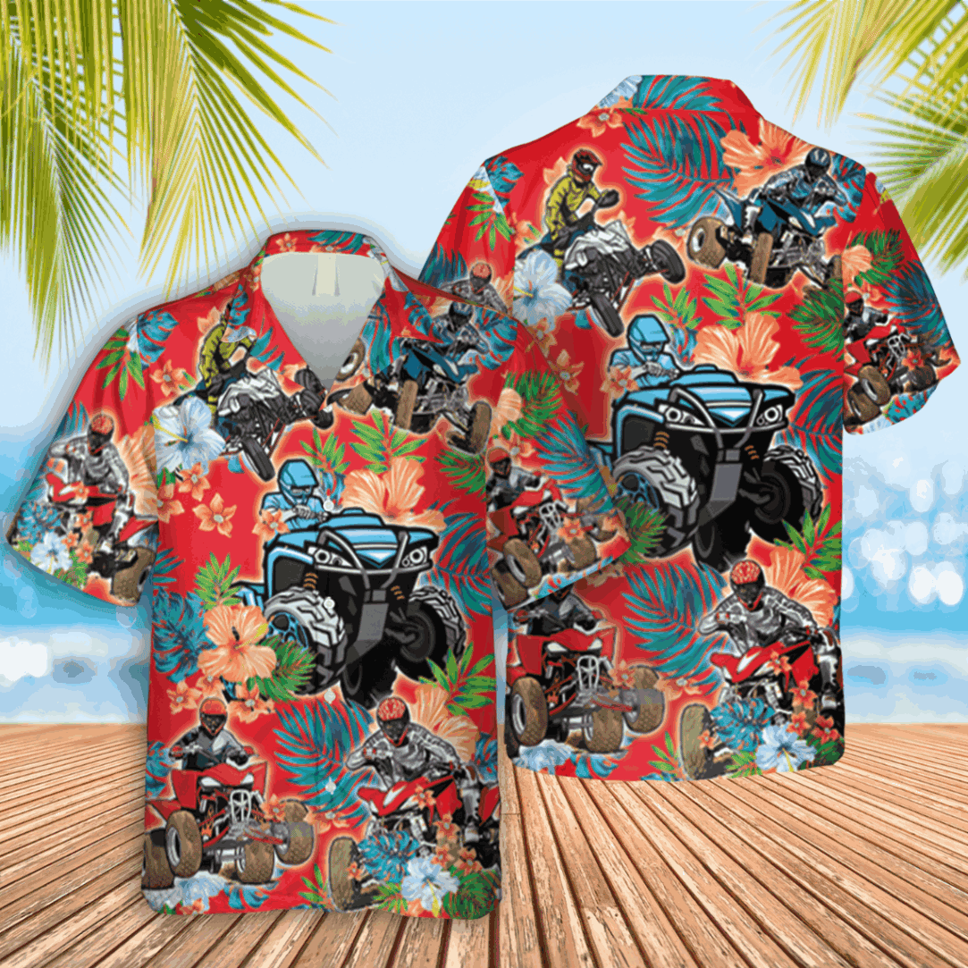 Atv Red Hawaii Shirt 4 Wheelers Lovers Gift