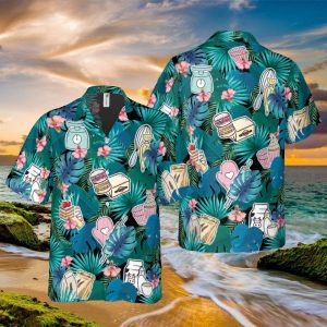 Blue And Green Bakering Tool Hawaiian Shirt Summer Shirt For Women