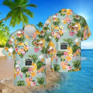Baker Pineapple And Hibicus Hawaii Shirt Summer Outfit For Men