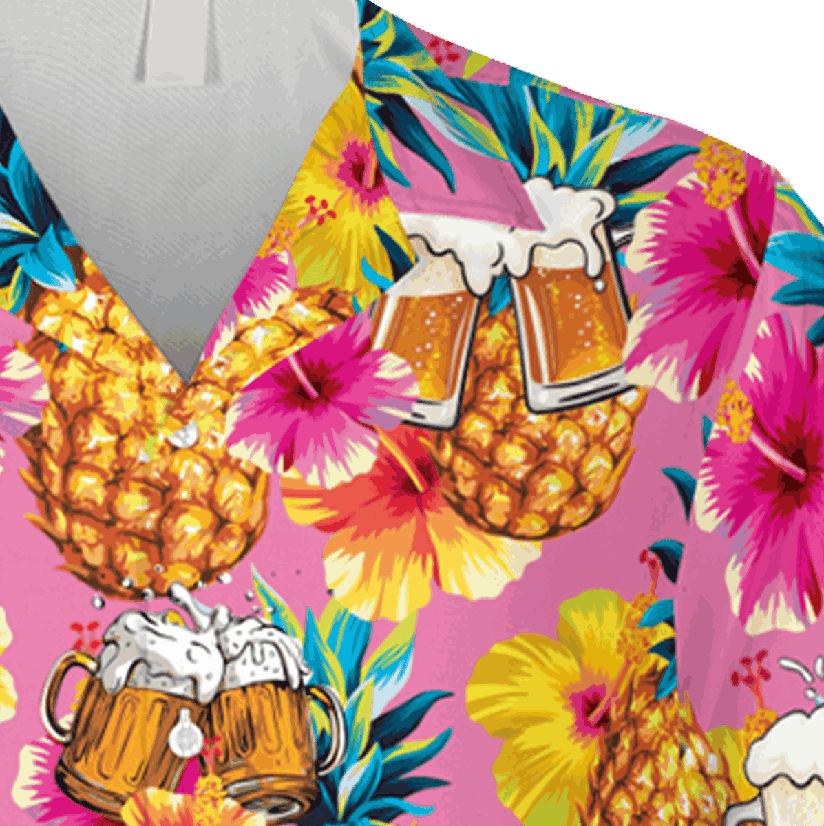 Beer Cheers Pineapple Pink Hawaii Shirt Summer Shirt - Image 4