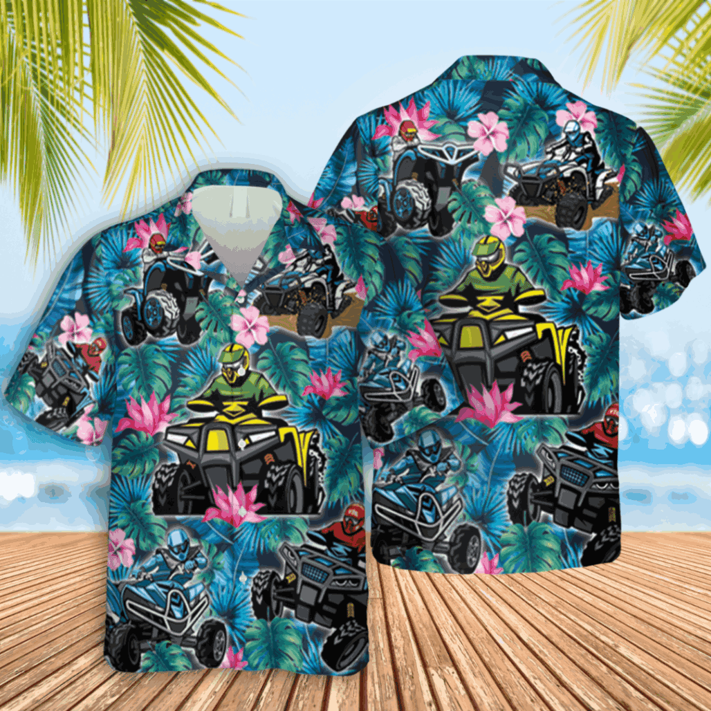Blue Atv Hawaii Shirt Off Road Cothing Summer Gift