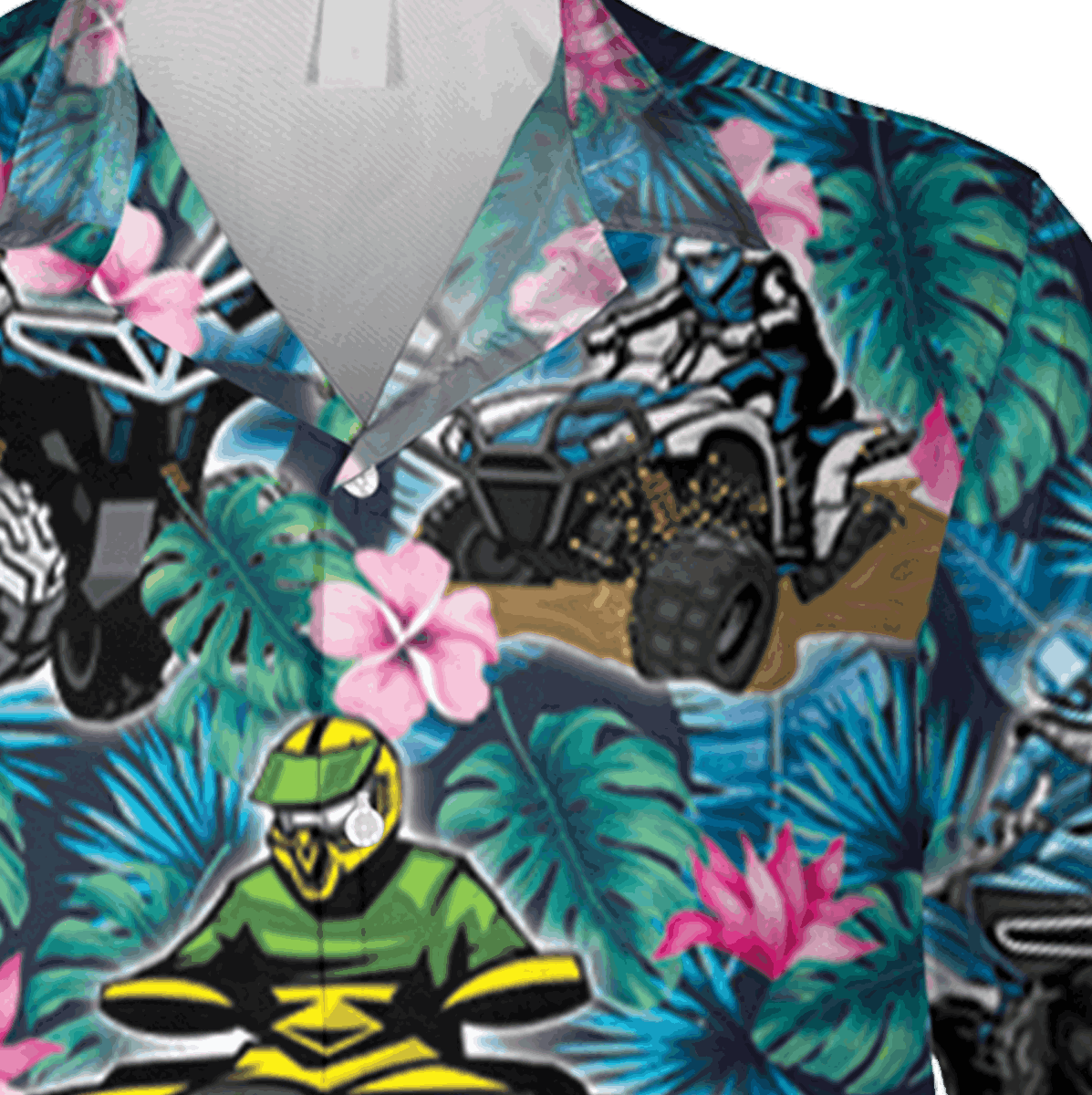 Blue Atv Hawaii Shirt Off Road Cothing Summer Gift - Image 4