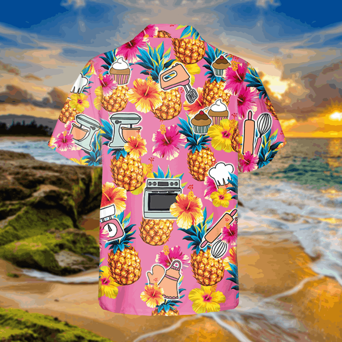 Bakery Pineapple Pink Hawaii Shirt Summer Shirt - Image 3