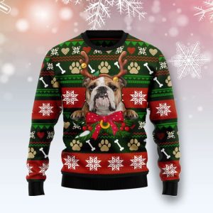Christmas Ugly Sweater Bulldog Funny Funny Unisex Sweater Gift