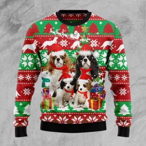 Christmas Ugly Sweater Cavalier King Charles Spaniel Family Funny Unisex Sweater Gift