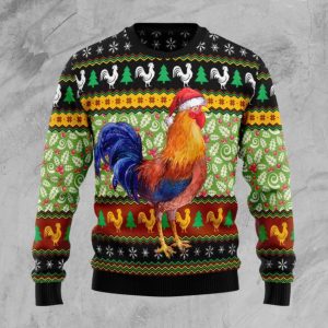 Christmas Ugly Sweater Chicken Cluckry Christmas Funny Unisex Sweater Gift