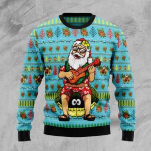 Christmas Ugly Sweater Hawaiian Santa Claus Funny Unisex Sweater Gift
