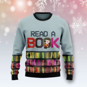 Christmas Ugly Sweater Read A Book Funny Unisex Sweater Gift