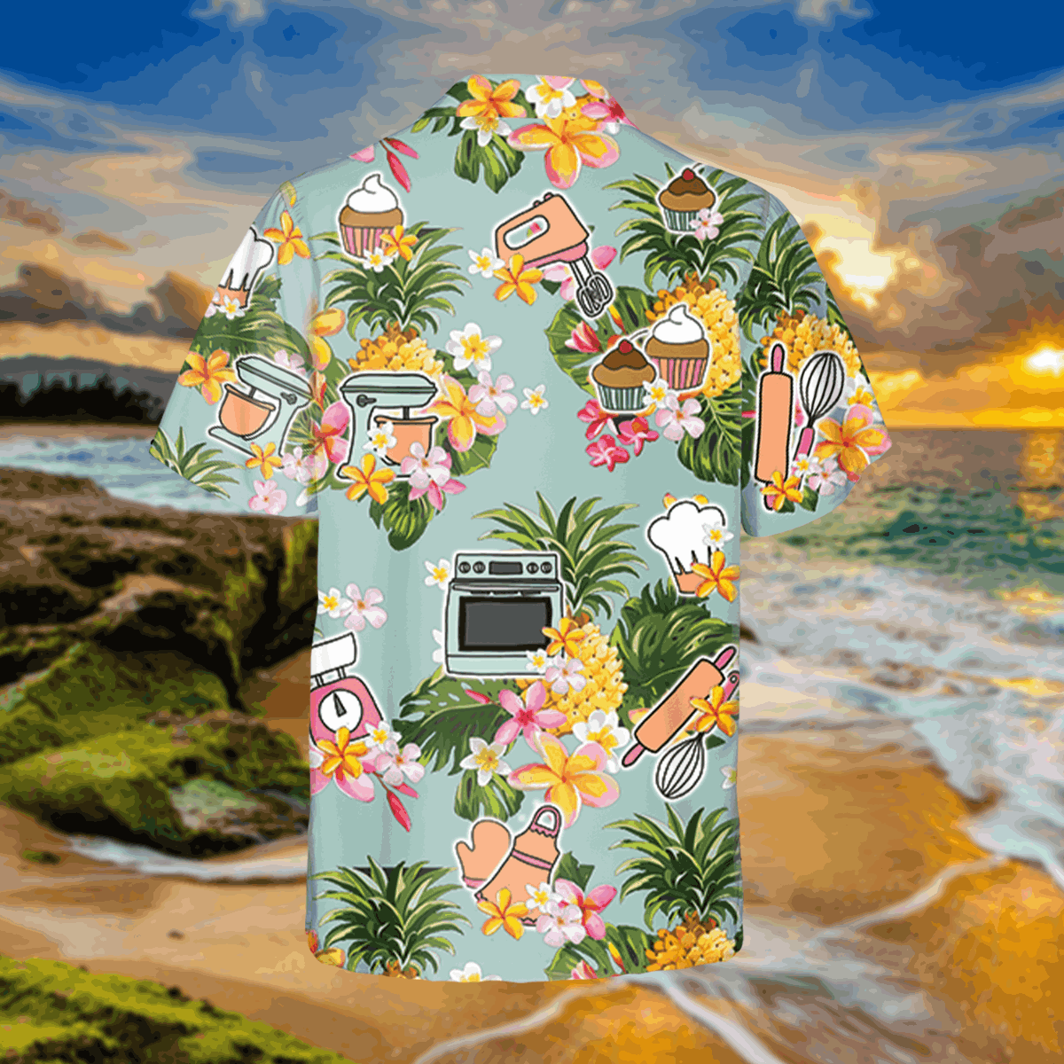 Baker Pineapple And Hibicus Hawaii Shirt Summer Outfit For Men - Image 3