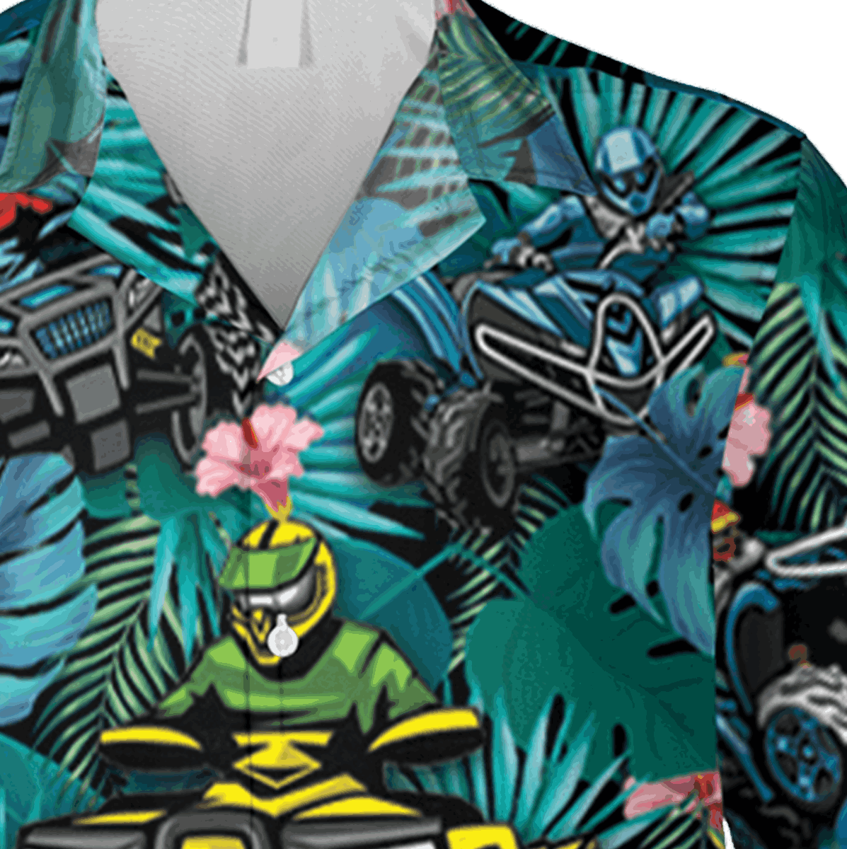 Blue Atv Hawaiian T-shirt Hawaiian Outfit Racing Gift - Image 4