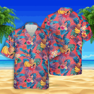 Banana Pineapple And Papaya Fruits Pink Hawaii Shirt Mothers Day Gift