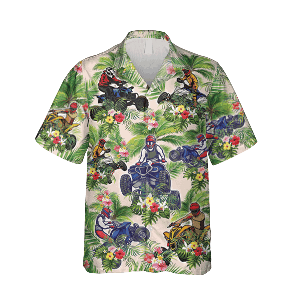 Riding Atv Hawaii Shirt Summer Hibicus Flowers Shirt - Image 3