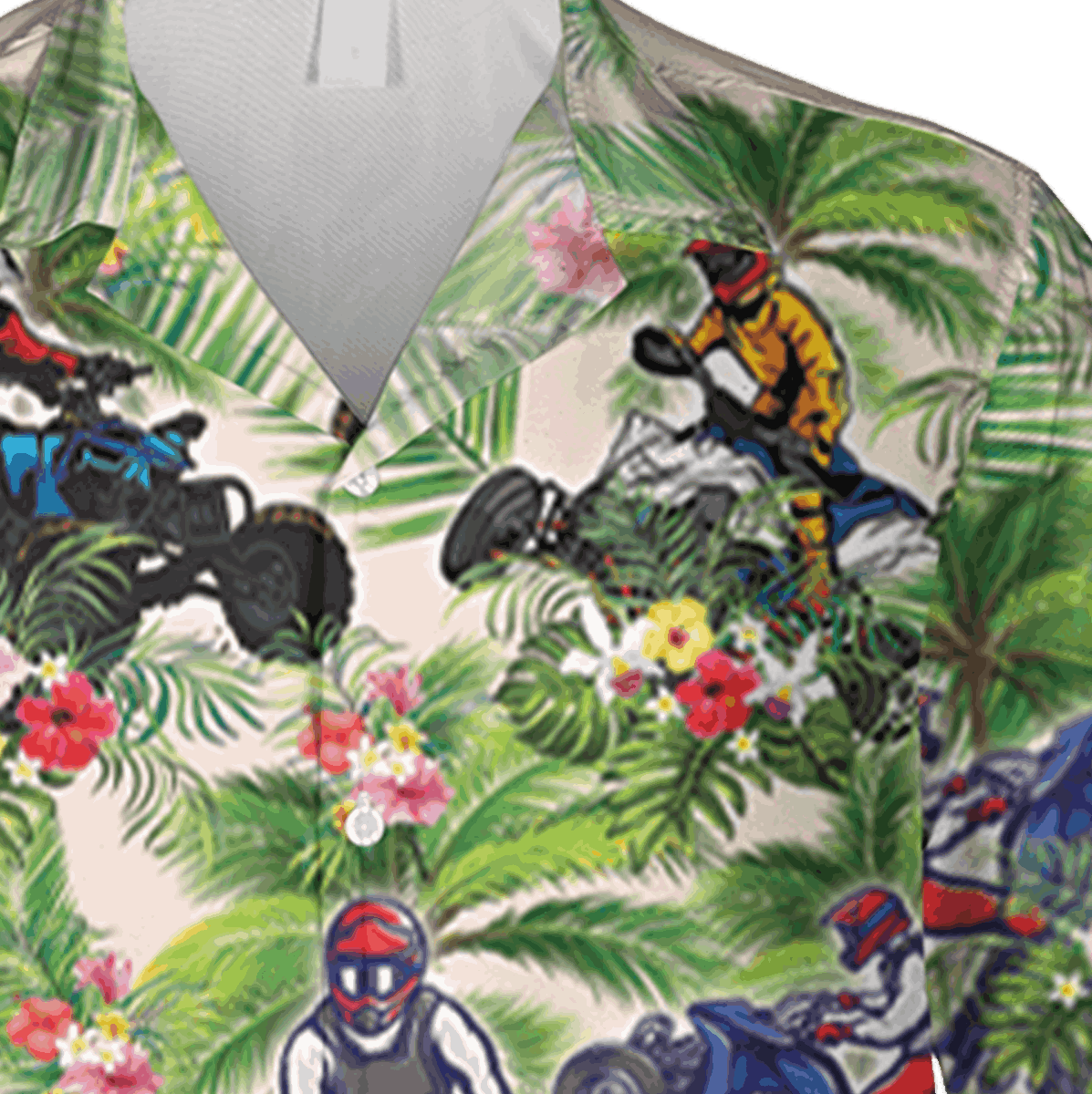 Riding Atv Hawaii Shirt Summer Hibicus Flowers Shirt - Image 4